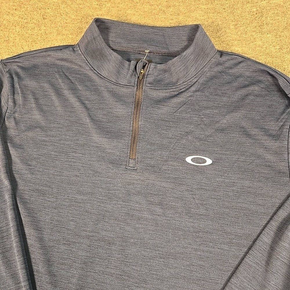 Oakley Original Quarter Zip Men's Blue 2XL XXL Pullover Lightweight Athletic